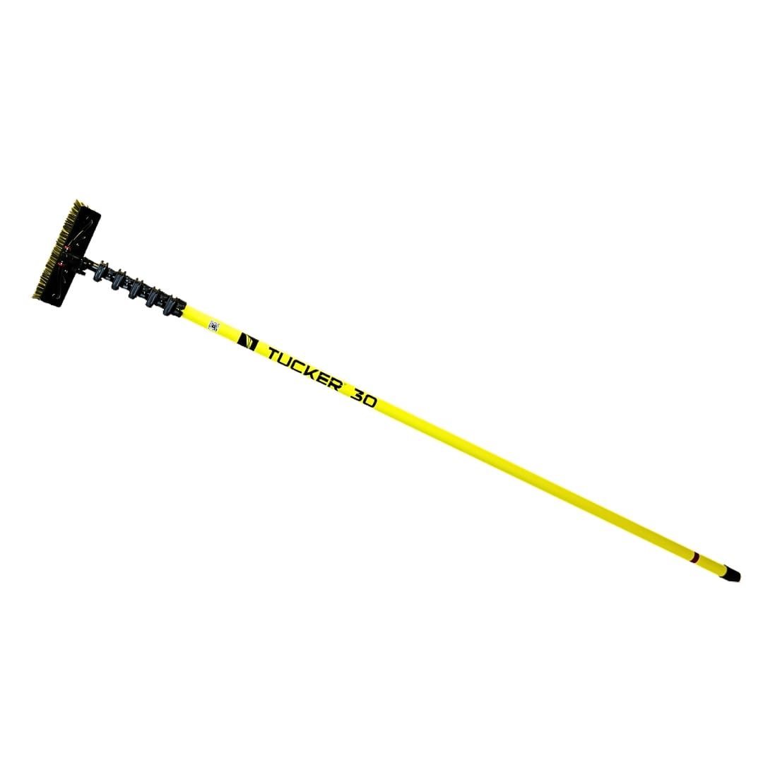 Tucker 30 water-fed pole with GLIDE brush head, lightweight carbon fiber for window and solar cleaning