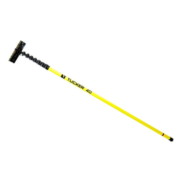 Tucker 40 carbon fiber water-fed pole with GLIDE brush head, 36 ft length for high reach window cleaning