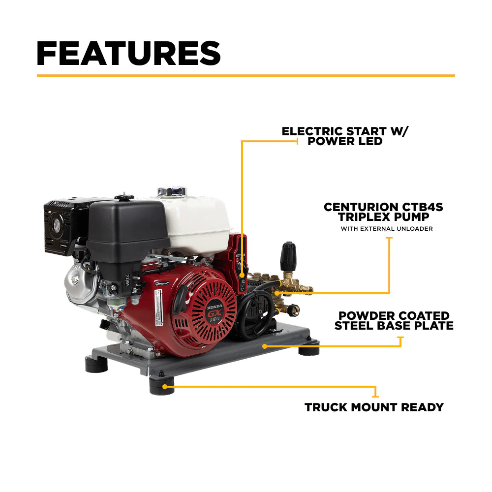 3200 PSI – 5.2 GPM Pressure Washer with Centurion Pump CTB4S