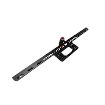 Tucker Over The Top plastic rinse bar at angle showing slot pattern, brush mounting bracket, and red push-connect water inlet