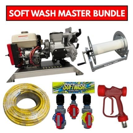 Soft Wash Master Bundle: Comet P40 Sprayer + Proportioner + Hose w/ Reel + Gun