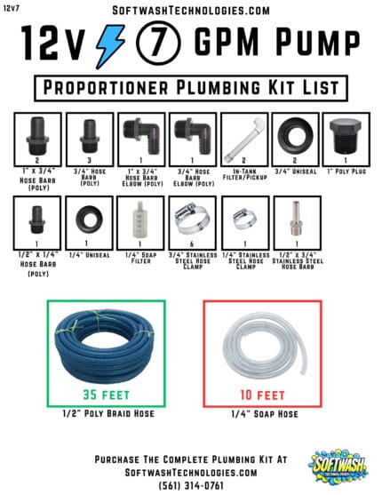 12V Pump 7 GPM Plumbing Kit