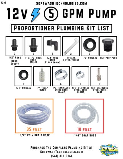 12V Pump 5 GPM Plumbing Kit